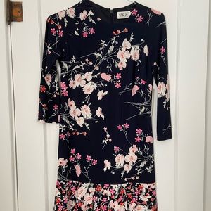 Eliza J midi navy and pink floral dress size 6 (brand new w tags)